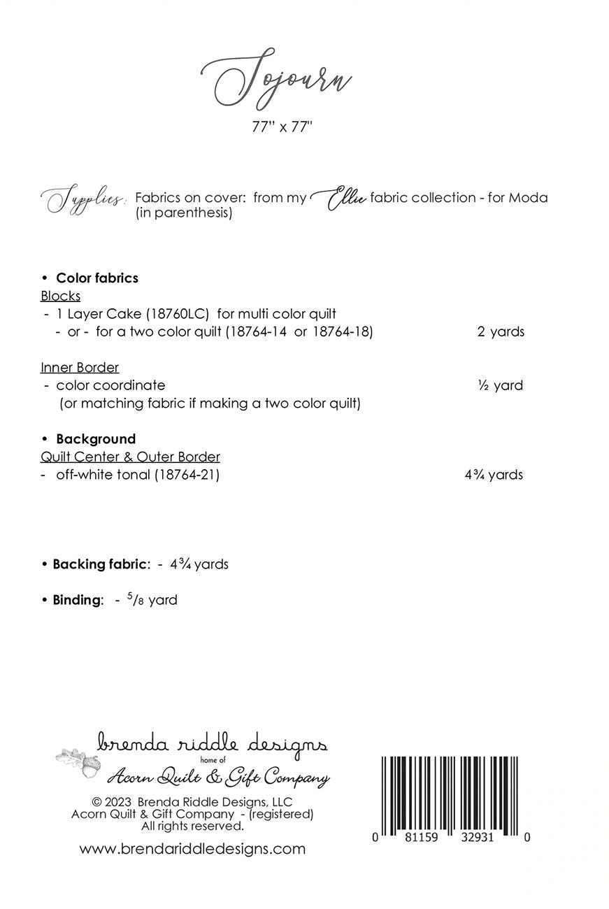 Sojourn # AQG296 From Acorn Quilt & Gift Company In Quilts