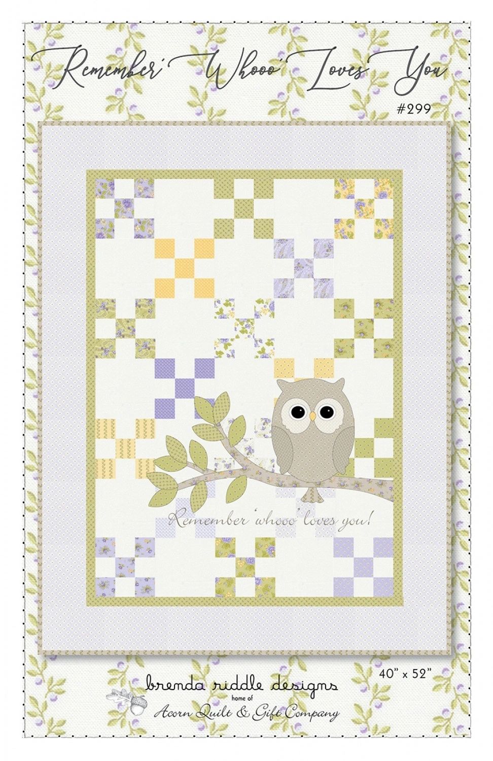 Remember 'Whooo' Loves You # AQG299 From Acorn Quilt & Gift Company In Quilts