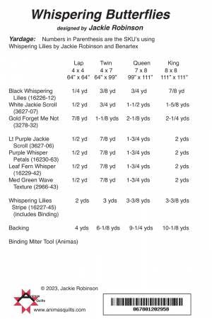 Whispering Butterflies # AQP-295, From Animas Quilts Publishing By Robinson, Jackie In Quilts