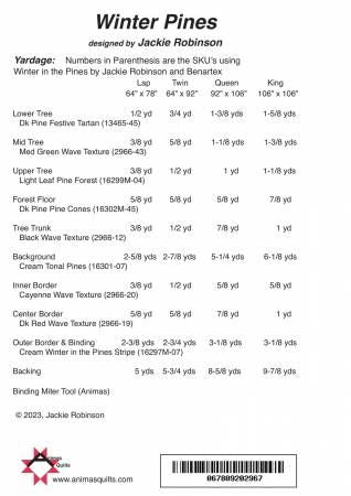 Winter Pines # AQP-296, From Animas Quilts Publishing By Robinson, Jackie In Quilts