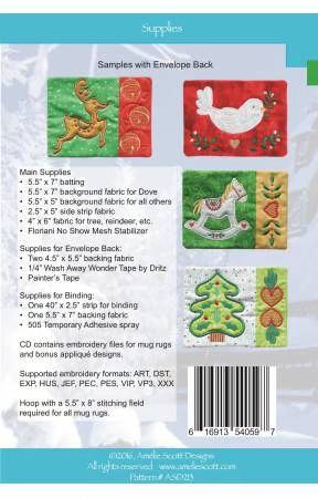 Old World Christmas Mug Rugs # ASD213