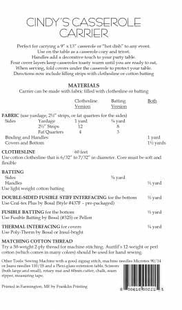 Cindys Casserole Carrier # AT221