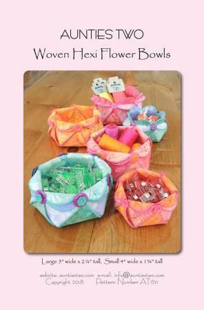 Woven Hexie Flower Bowls # AT621, From Aunties Two By McLeod, Carol In Craft