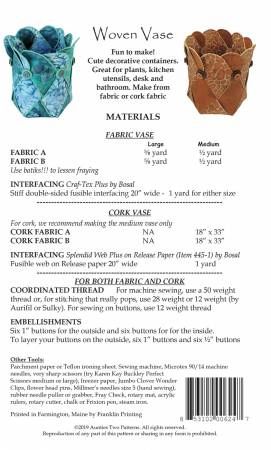 Woven Vase # AT624, From Aunties Two In Craft