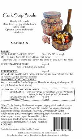 Cork Strip Bowls # AT644, From Aunties Two By McLeod, Carol In Craft