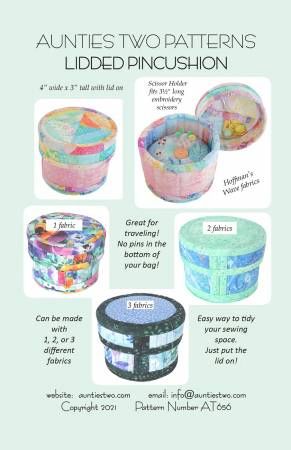Lidded Pincushion # AT656, From Aunties Two In Craft