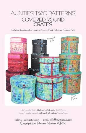 Covered Round Crates # AT660, From Aunties Two In Craft