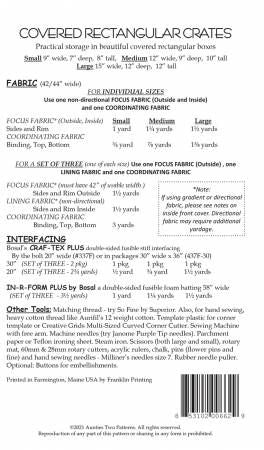 Covered Rectangular Crates # AT662, From Aunties Two In Craft