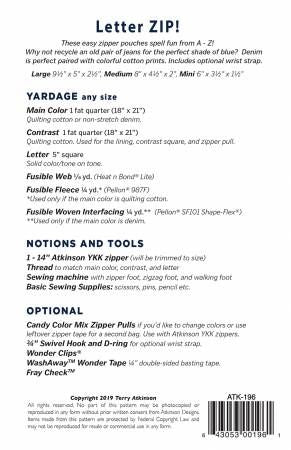 Letter Zip # ATK-196