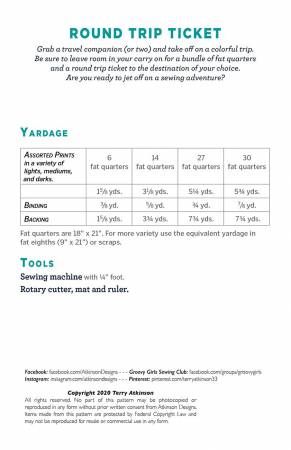 Round Trip Ticket # ATK-204, From Atkinson Designs By Atkinson, Terry In Quilts