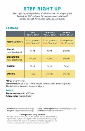 Step Right Up # ATK-208, From Atkinson Designs By Atkinson, Terry In Quilts