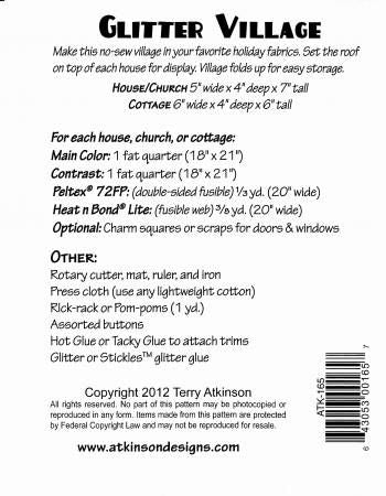 Glitter Village # ATK165, From Atkinson Designs By Atkinson, Terry In Craft