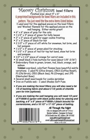 Meowy Christmas Bowl Fillers # ATN1801, From All Through The Night In Craft