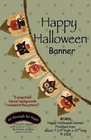 Happy Halloween Banner # ATN1803, From All Through The Night In Craft