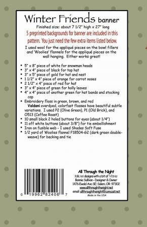 Winter Friends Banner # ATN1804, From All Through The Night In Craft