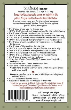 Birdsong Banner # ATN1913, From All Through The Night In Craft