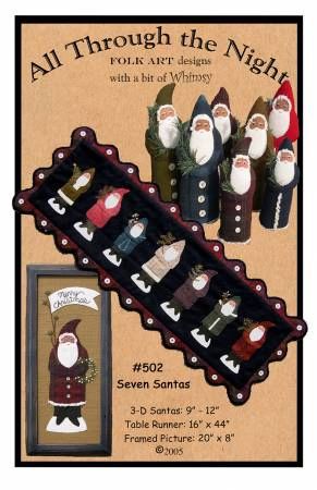 Seven Santas # ATN502, From All Through The Night By Sullivan, Bonnie In Wall Hanging