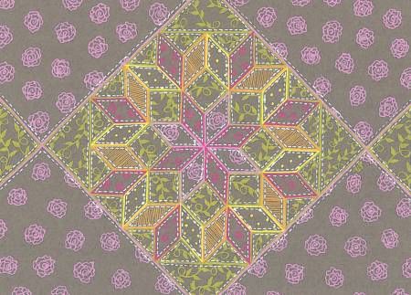 8-Pointed Star in Block Note Card # BBL06