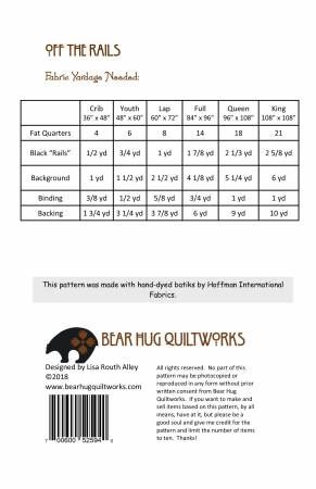 Off The Rails # BHQ-156, From Bear Hug Quiltworks By Alley, Lisa In Quilts