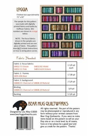Loggia # BHQ-198, From Bear Hug Quiltworks By Alley, Lisa In Quilts