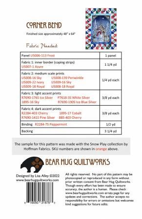 Corner Bend # BHQ-227, From Bear Hug Quiltworks By Alley, Lisa In Quilts