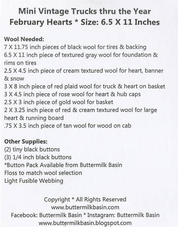 Mini Vintage Truck Thru The Year - February 6-1/2in x 11in # BMB1347