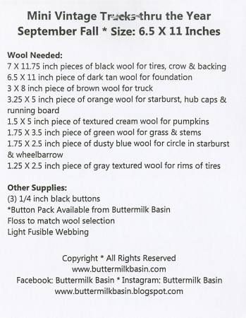 Mini Vintage Truck Thru The Year - September 6-1/2in x 11in # BMB1354