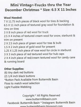 Mini Vintage Truck Thru The Year - December 6-1/2in x 11in # BMB1357