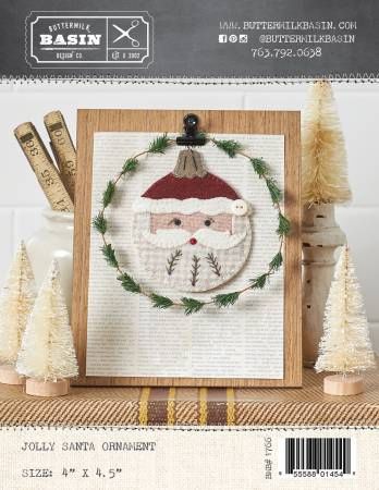 Jolly Santa Ornament # BMB1766, From Buttermilk Basin In Craft