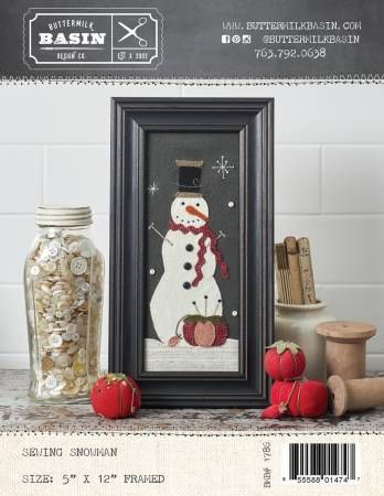 Sewing Snowman # BMB1786, From Buttermilk Basin In Wool