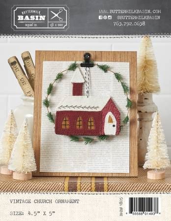 Vintage Church Ornament # BMB1805, From Buttermilk Basin In Craft