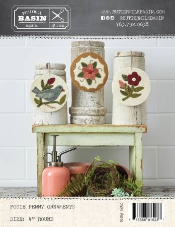 Posie Penny Ornaments # BMB1840, From Buttermilk Basin In Craft