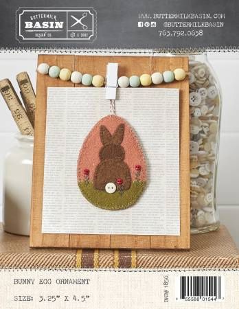 Bunny Egg Ornament # BMB1856, From Buttermilk Basin In Craft