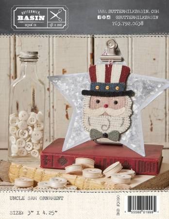 Uncle Sam Ornament # BMB3090, From Buttermilk Basin By West, Stacy In Craft