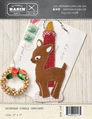 Reindeer Candle Ornament # BMB3198, From Buttermilk Basin In Craft