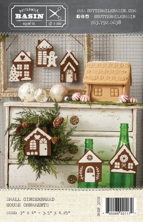 Small Gingerbread House Ornaments # BMB3202, From Buttermilk Basin In Craft