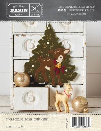 Frolicking Deer Ornament # BMB3241, From Buttermilk Basin By West, Stacy In Craft