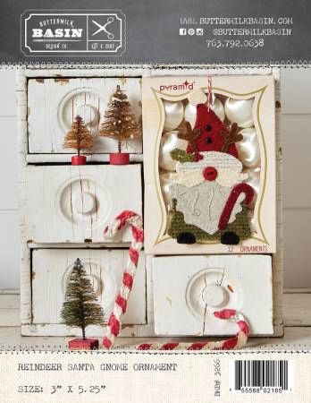 Reindeer Santa Gnome Ornament # BMB3266, From Buttermilk Basin In Craft
