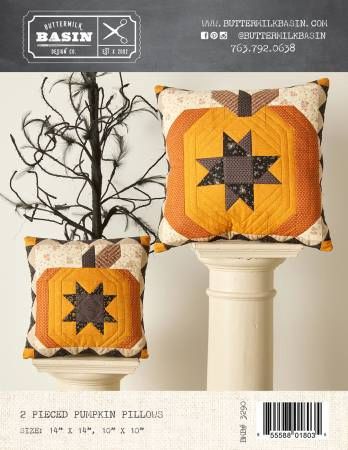 2 Pieced Pumpkin Pillows # BMB3290