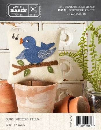 Blue Songbird Pillow # BMB3343