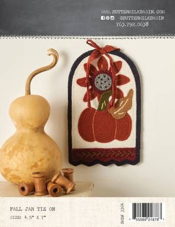 Fall Jar Tie On # BMB3364, From Buttermilk Basin By West, Stacy In Craft