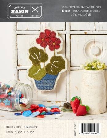Geranium Ornament # BMB3379, From Buttermilk Basin By West, Stacy In Craft