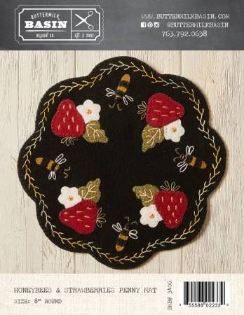 Honeybees & Strawberries Penny Mat # BMB3406