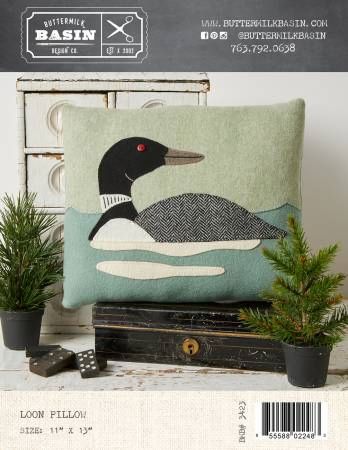 Loon Pillow # BMB3423, From Buttermilk Basin By West, Stacy In Pillows and Rugs