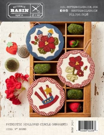 Patriotic Scalloped Circle Ornaments # BMB3431