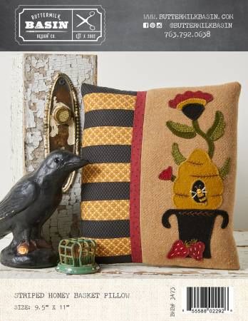 Striped Honey Basket Pillow # BMB3473