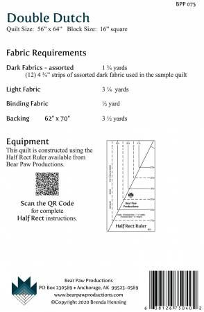 Double Dutch # BPP075, From Bear Paw Productions By Henning, Brenda In Quilts