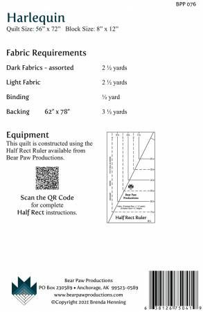 Harlequin # BPP076, From Bear Paw Productions By Henning, Brenda In Quilts