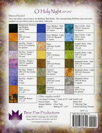 O Holy Night # BPP450, From Bear Paw Productions By Henning, Brenda In Quilting - Holiday