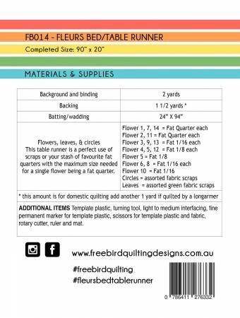 Fleurs Table Bed Runner # CAFB014